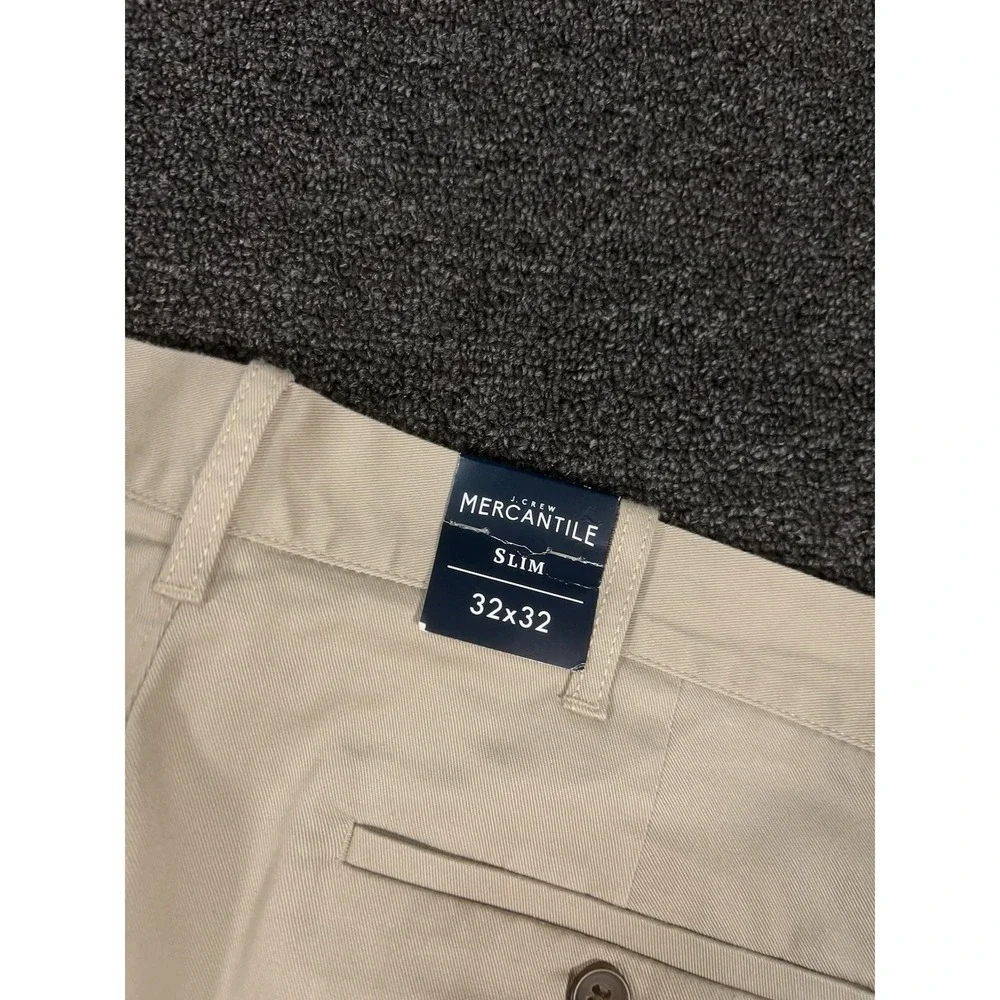 New J Crew Mercantile Pants Men's 32x32 (Fits 34x32) Beige Chino Khaki Slim